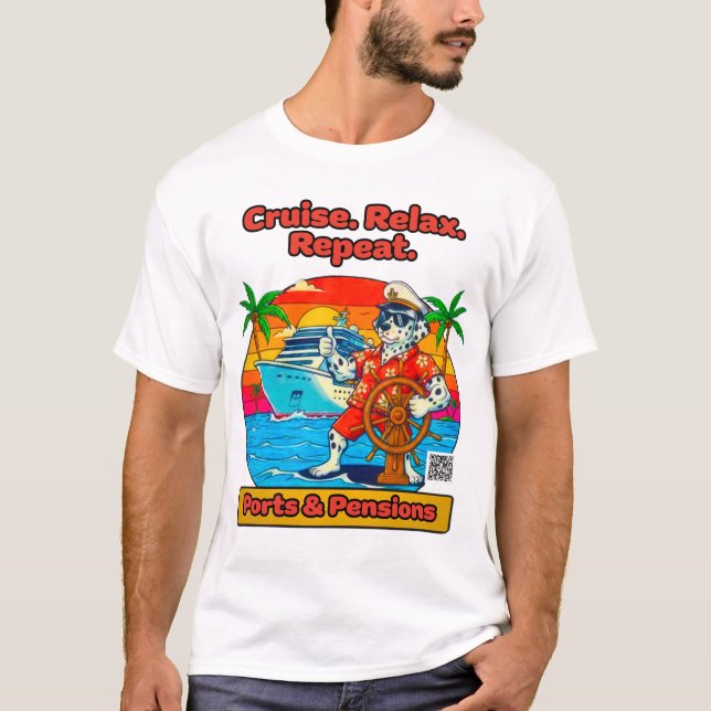 Cruise Relax Repeat T-Shirt med framsidestryck (Framsida)