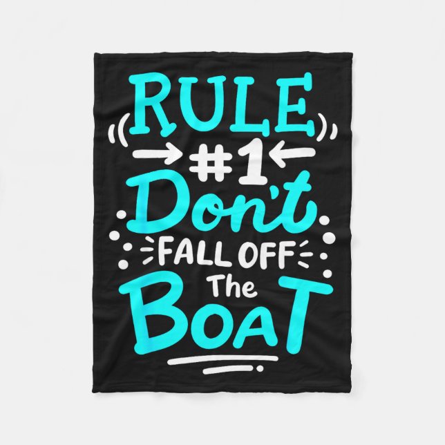 Cruise Rule #1 Don't Fall Off The Boat  Fleecefilt (Framsidan)