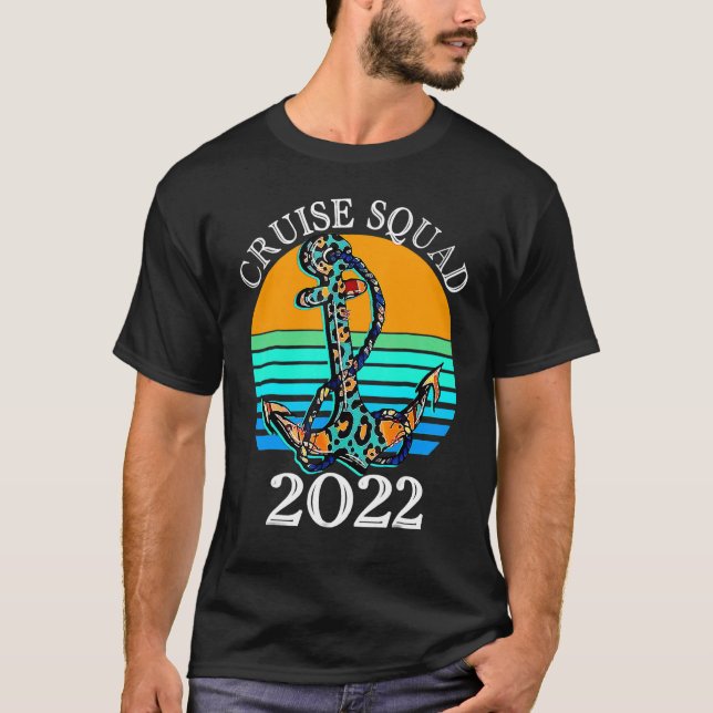 Cruise Squad 2022 Kuhud Leopard Ankar Kryssning  T Shirt (Framsida)
