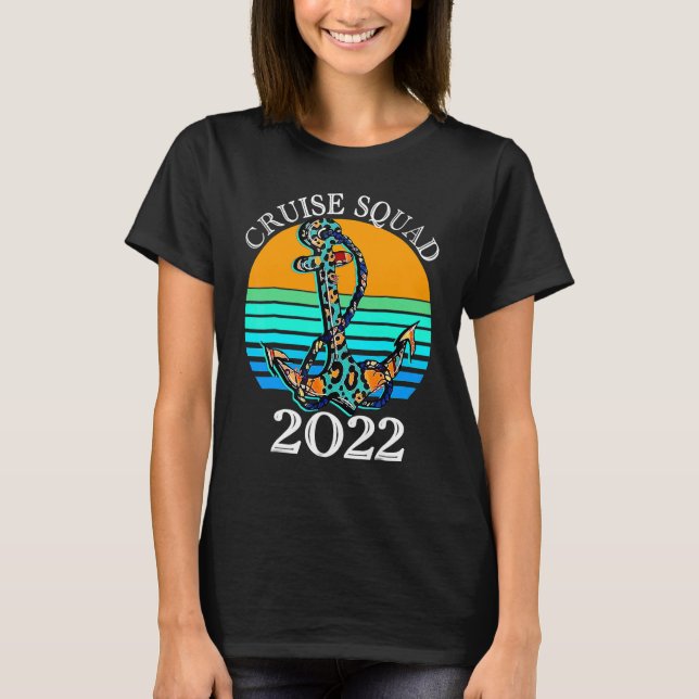 Cruise Squad 2022 Kuhud Leopard Ankar Kryssning  T Shirt (Framsida)