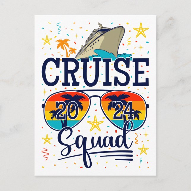Cruise Squad 2024 Kryssnings Semester Vykort (Framsida)