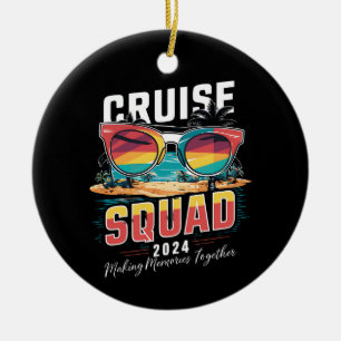 Cruise Squad 2024 Sommaruppehåll Matchande Familj Julgransprydnad Keramik