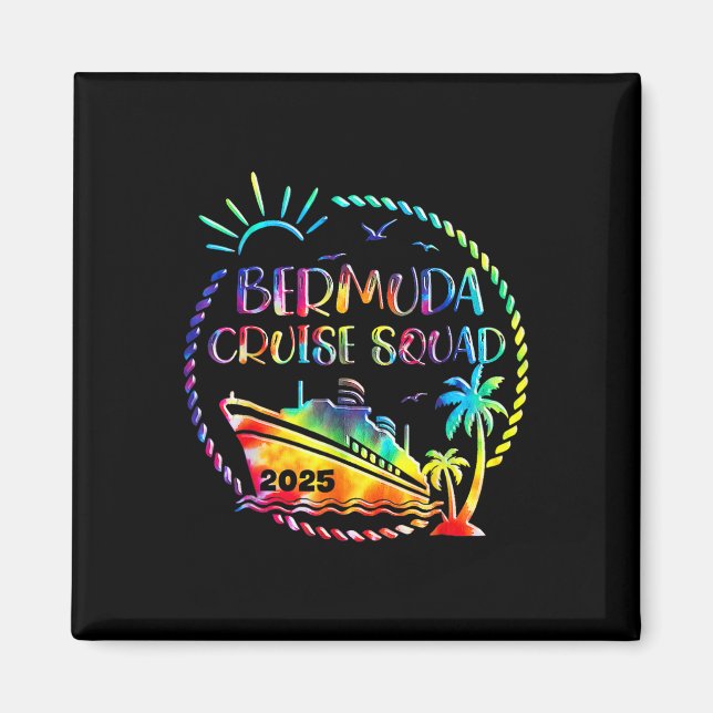 Cruise Squad 2025 Bermuda kryssar tillsammans Squa Magnet (Framsidan)