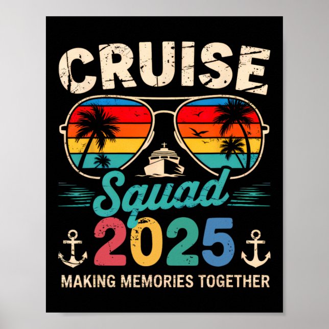 Cruise Squad 2025 Familj Gruppmatchning Sommarlov Poster (Framsidan)