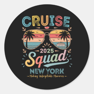 Cruise Squad 2025 New York Familjegrupp Matchande Runt Klistermärke