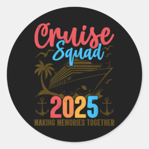 Cruise Squad 2025 Sommarlov Familj Grupp Mat Runt Klistermärke