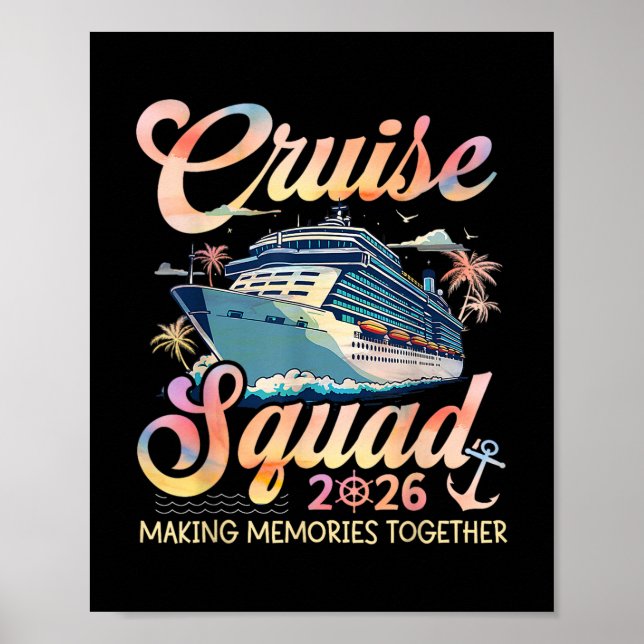 Cruise Squad 2026 Familj Grupp Matchande Sommarlov Poster (Framsidan)