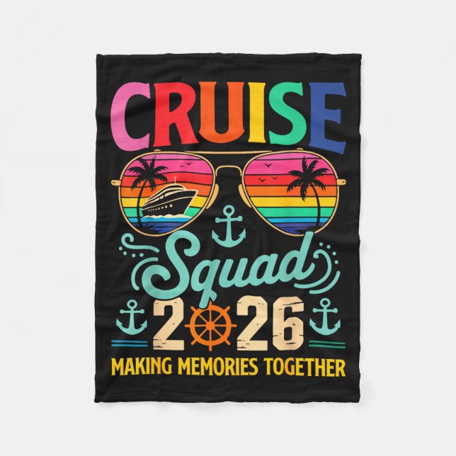 Cruise Squad 2026 Family Group Matching Summer Vac Fleecefilt (Framsidan)