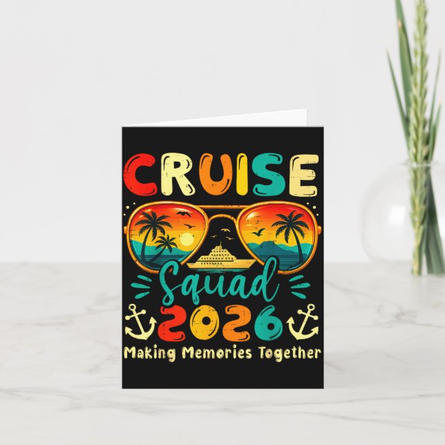 Cruise Squad 2026 Family Group Matching Summer Vac Kort (Framsida)