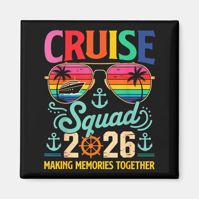 Cruise Squad 2026 Family Group Matching Summer Vac Magnet (Framsidan)