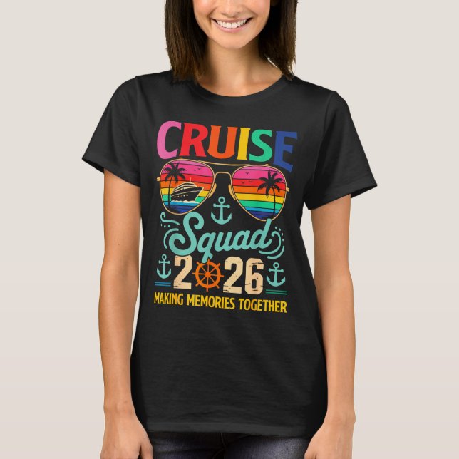 Cruise Squad 2026 Family Group Matching Summer Vac T Shirt (Framsida)
