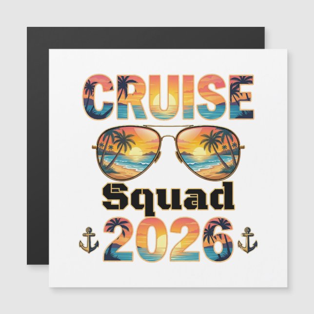 Cruise Squad 2026 - Retro solnedgång (Fram/baksida)