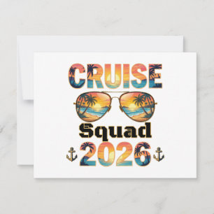 Cruise Squad 2026 - Retro Solnedgång Inbjudningar