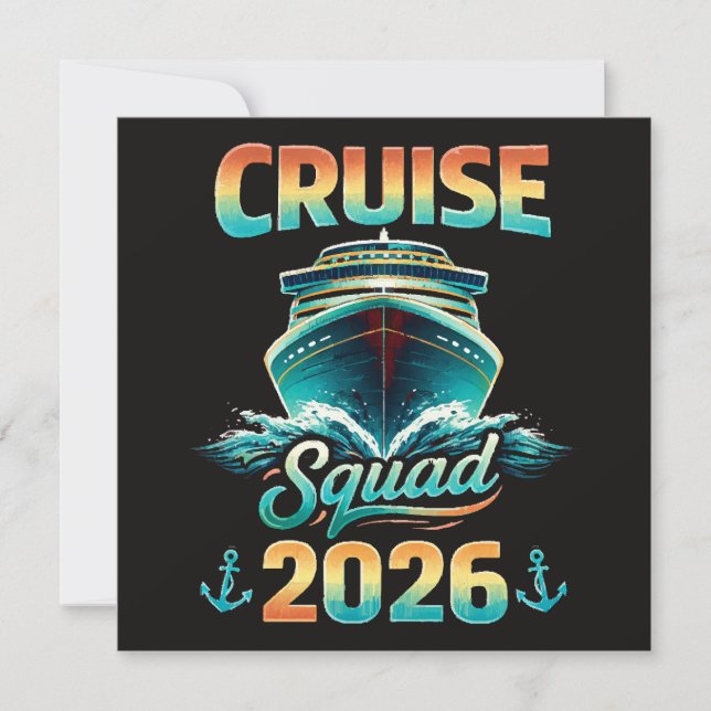 Cruise Squad 2026 – Sommarlov Inbjudningar (Framsida)