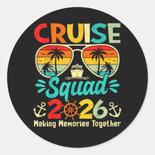 Cruise Squad 2026 Sommarlov Matchande Familj Runt Klistermärke
