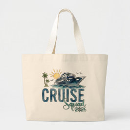 Cruise Squad 2026 Tote Bag Vacation Jumbo Tygkasse