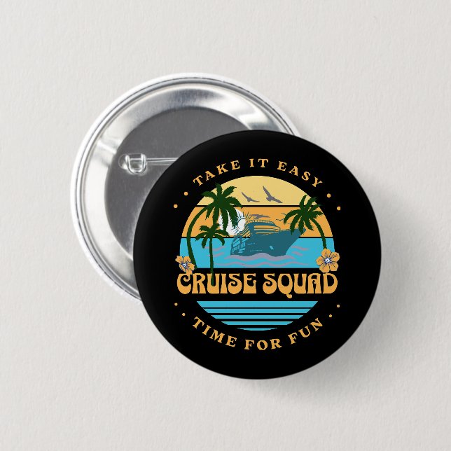 Cruise Squad Retro Kryssning Knapp (Framsida & baksida)