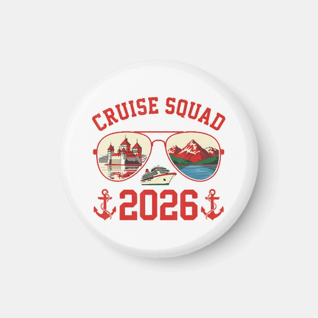 Cruise Squad Schweiz Semesterresa 2026 Magnet (Framsidan)