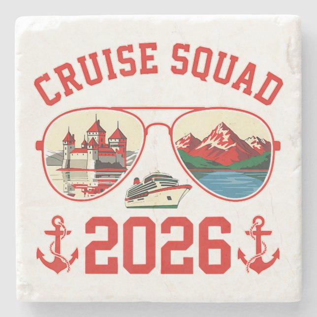 Cruise Squad Schweiz Semesterresa 2026 Stenunderlägg (Framsidan)