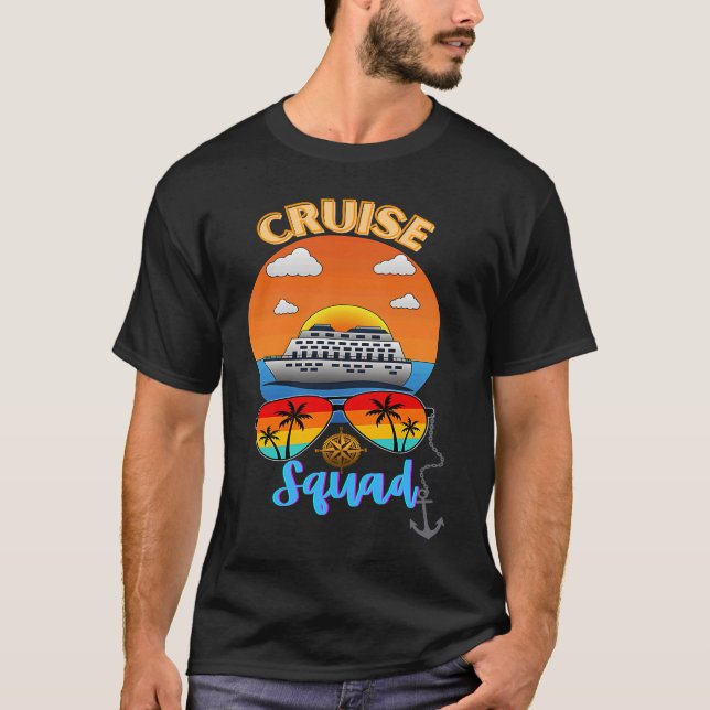 Cruise Squad Vacation Travel Family Friends Group  T Shirt (Framsida)