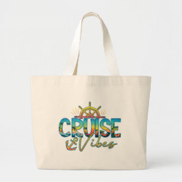Cruise Vibes Beach Nautical Tote Bag Jumbo Tygkasse