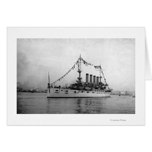 Cruiser Washington förankrad i Seattle Harbour Hälsningskort (Framsidan Horizontal)