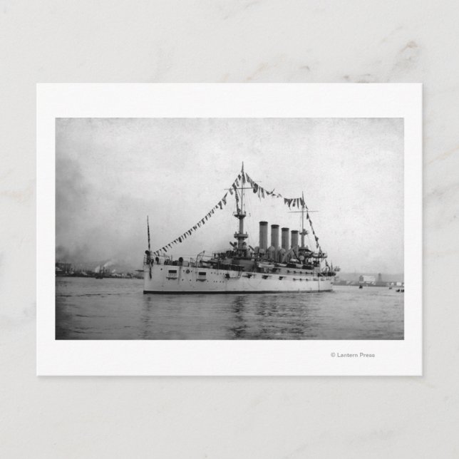 Cruiser Washington förankrad i Seattle Harbour Vykort (Framsida)