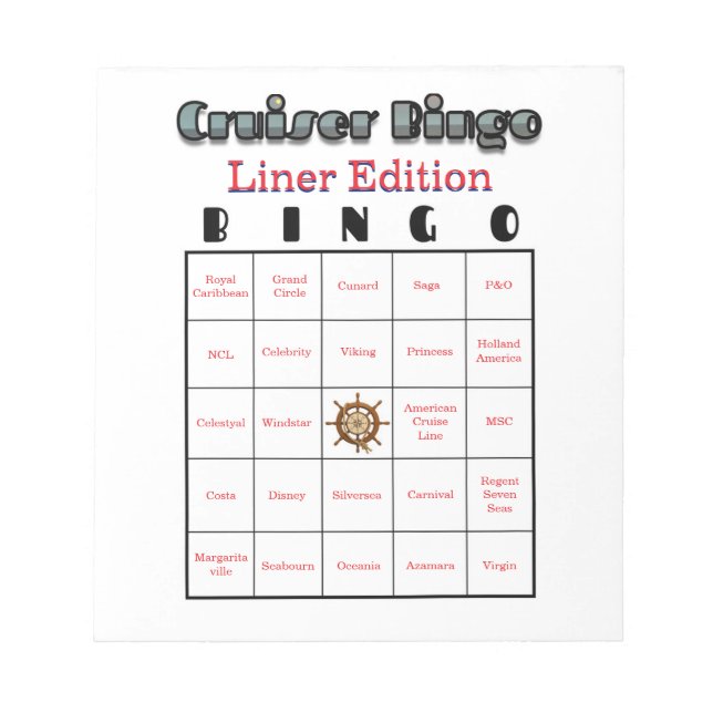 Cruiser's Bingo Liner Edition Anteckningsblock (Framsida)