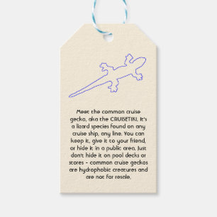 CRUISETIKI! Blue Common Cruise Gecko Presentetikett