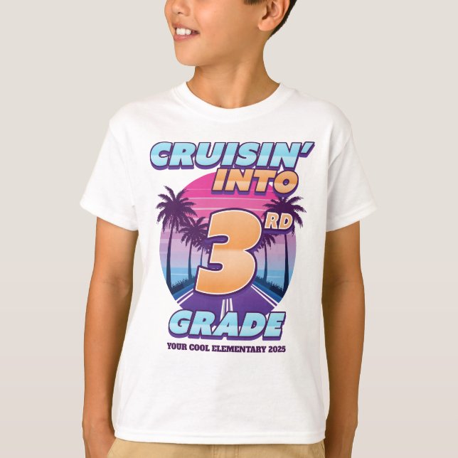 Cruisin’ Back to School 3rd Grade T Shirt (Framsida)