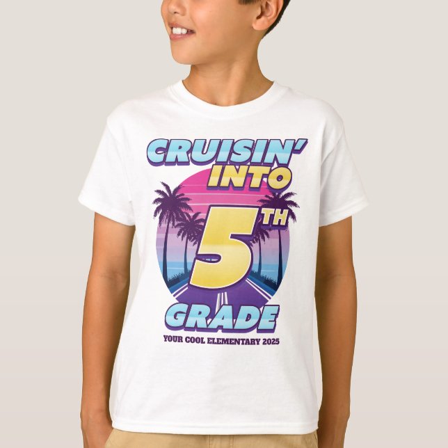 Cruisin’ Back to School 5th Grade T Shirt (Framsida)