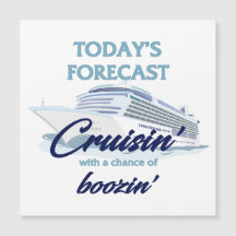 Cruisin' & Boozin' Fyrkantig kryssningsdörrmagnet