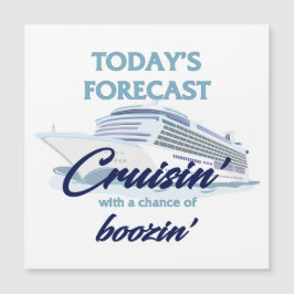 Cruisin' & Boozin' Fyrkantig kryssningsdörrmagnet