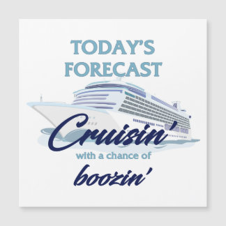 Cruisin' & Boozin' Fyrkantig kryssningsdörrmagnet