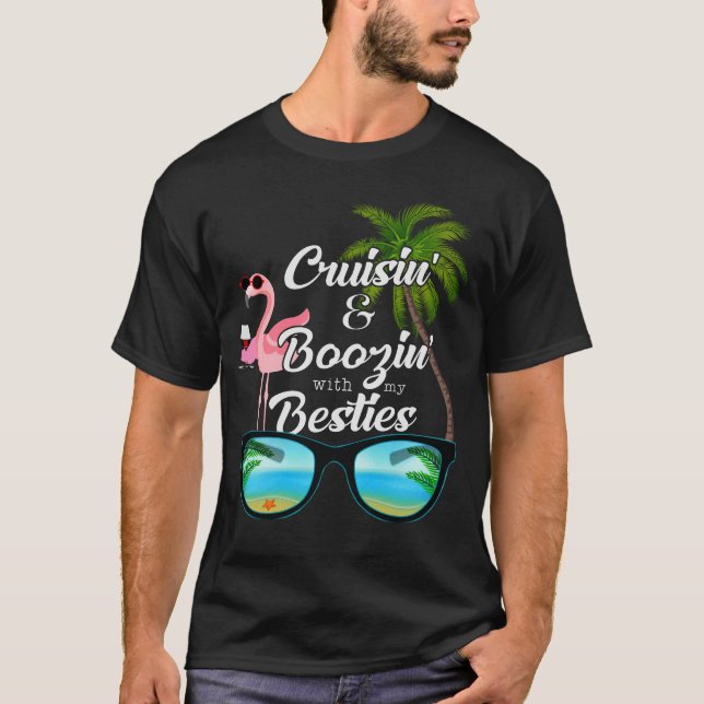 Cruisin_ _ Boozin med mina besättningar T Shirt (Framsida)