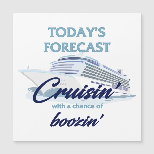Cruisin' & Boozin' Square Cruise Door Magnet (Framsida)