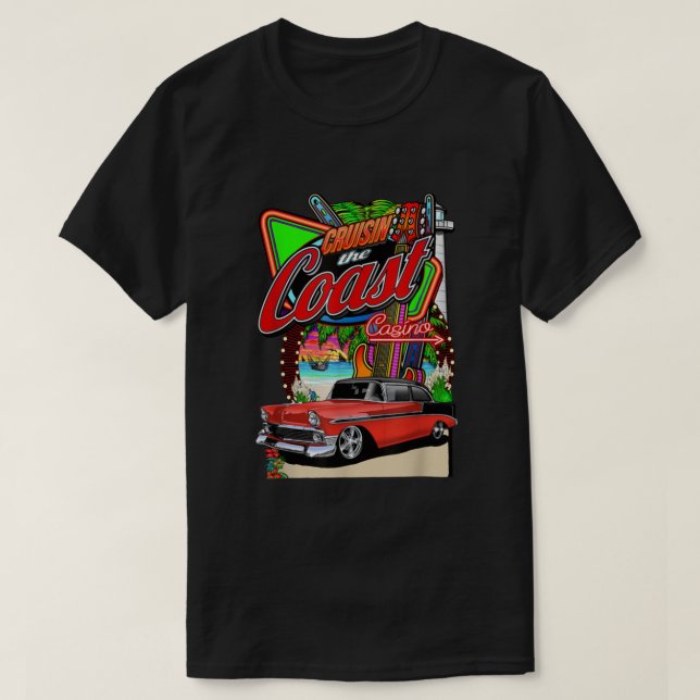 Cruisin Kusten Classic Car Rod Springa Casino Trop T Shirt (Design framsida)