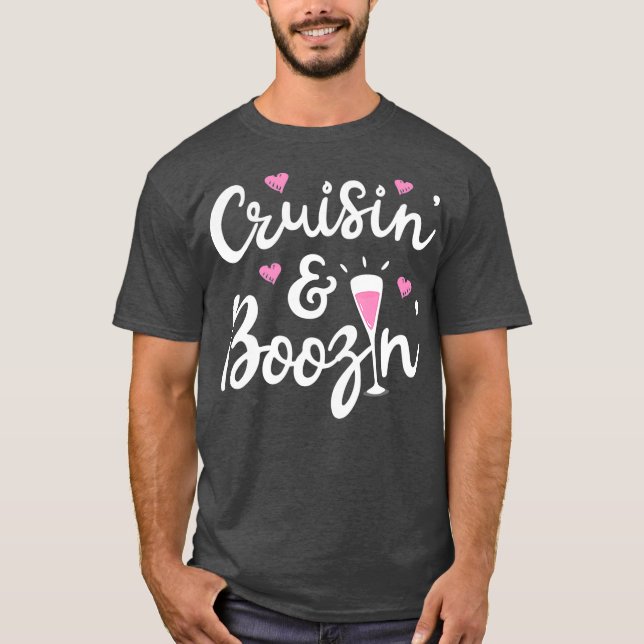 Cruisin och Boozin Cruise Frakt Cruise Manar T Shirt (Framsida)
