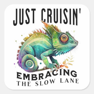 Cruisin' Slow Lane Life Fyrkantigt Klistermärke