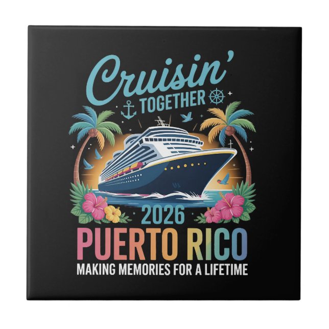 Cruisin' Together Puerto Rico 2026 Kakelplatta (Framsidan)