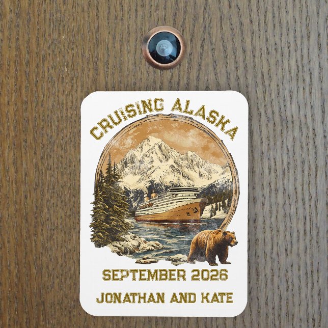 Cruising Alaska Retro Distress Frakt Door Marker Magnet (Skapare uppladdad)