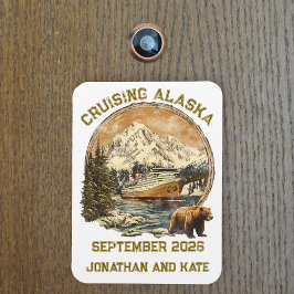 Cruising Alaska Retro Distressed Skylt för dörrmar Magnet