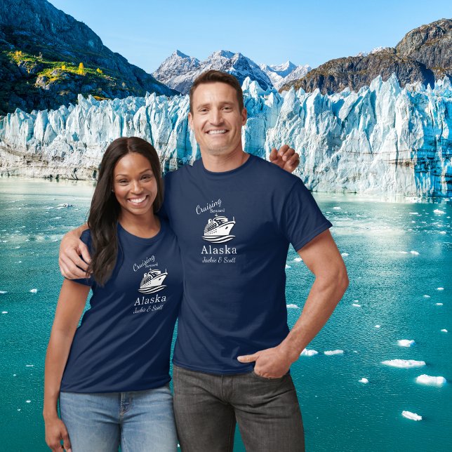 Cruising Alaska Vacation Blue Personalize T Shirt (Skapare uppladdad)
