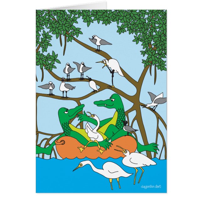 Cruising Alligator Duet Hälsningskort (Framsidan)
