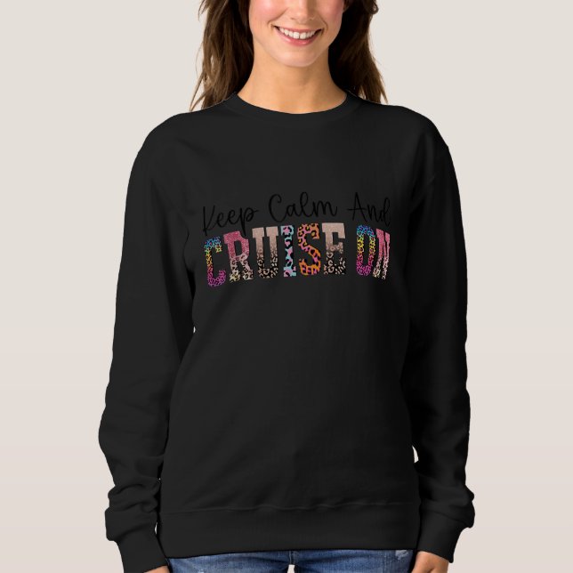 Cruising Diva Girl Ship Vacation Keep Calm and Cru T Shirt (Framsida)