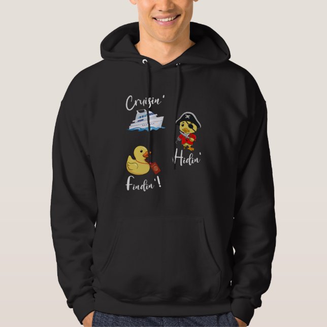Cruising Hiding Finding Rubber Ducks Passport Scav Hoodie (Framsida)