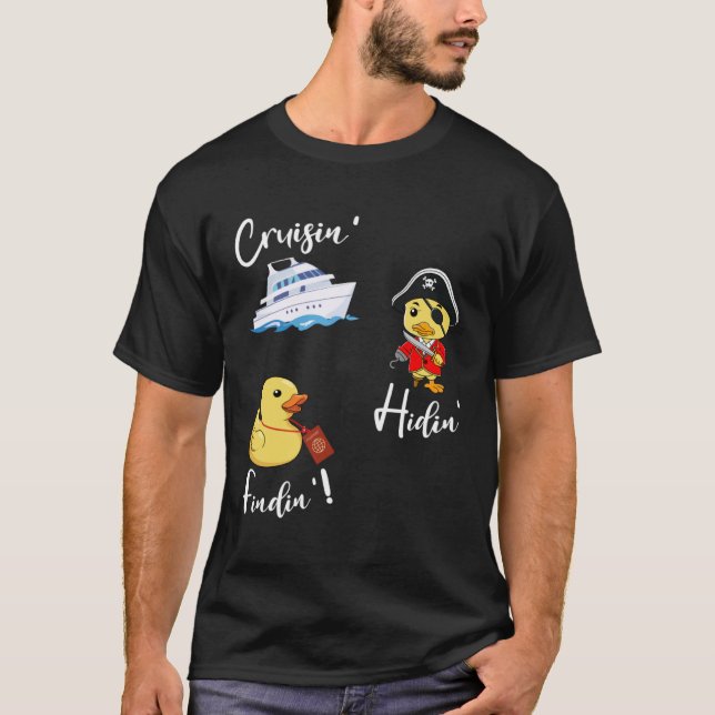 Cruising Hiding Finding Rubber Ducks Passport Scav T Shirt (Framsida)