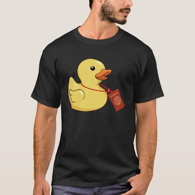Cruising Hiding Finding Rubber Ducks Passport Scav T Shirt (Framsida)