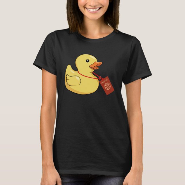 Cruising Hiding Finding Rubber Ducks Passport Scav T Shirt (Framsida)