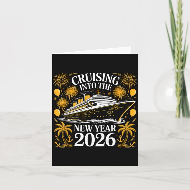 Cruising Into 2026 New Year Family Vacation Matchi Kort (Framsida)